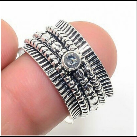 New Alexandrite 925 Silver Spinner Meditation Ring. - Picture 2 of 5